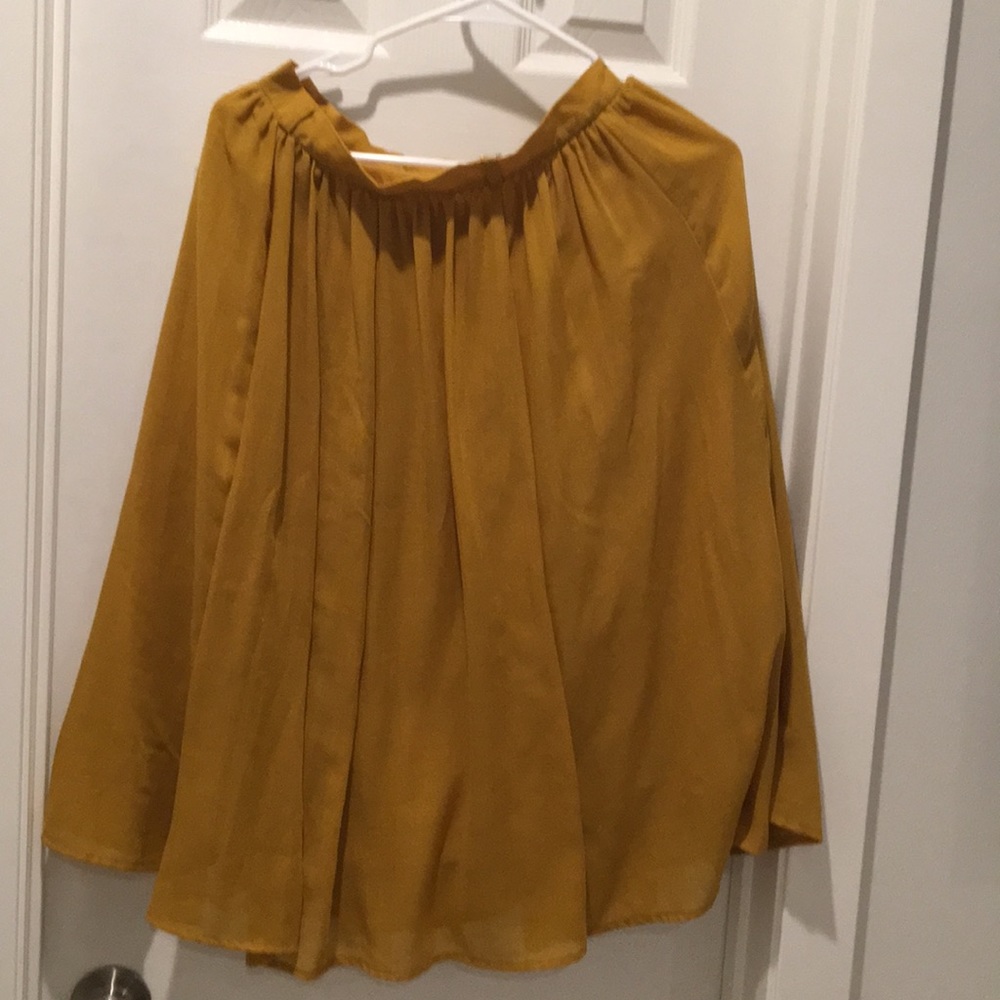 F21 mustard yellow skirt